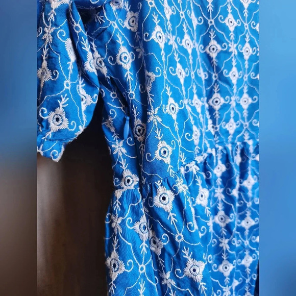 RHODE x Target Blue White Geometric Eyelet Mini Dress Size XS Women's - Picture 9 of 11